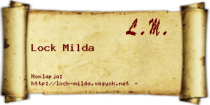Lock Milda névjegykártya